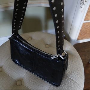 Black leather Brandy Melville shoulder bag